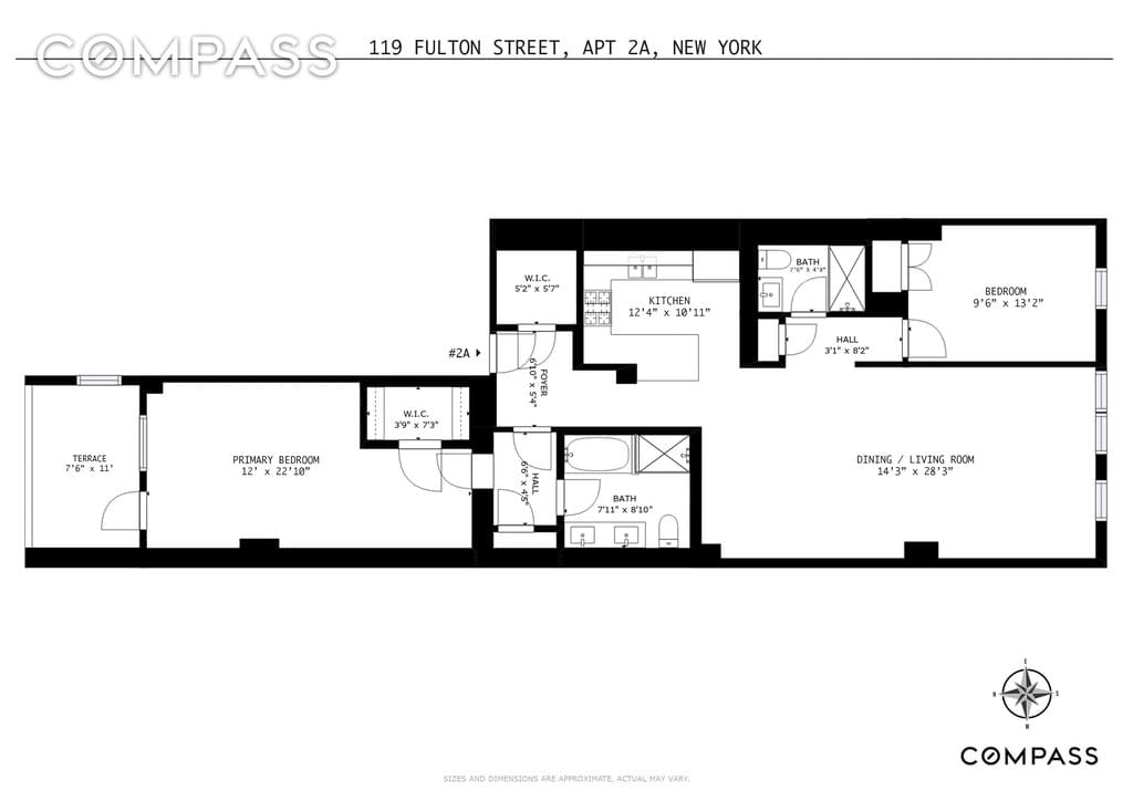 Floor plan of 119 Fulton Street #2A in Manhattan, NEW YORK, NY 10038