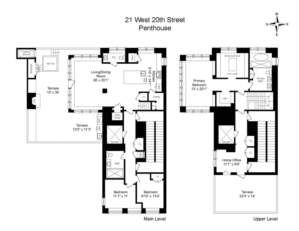 Floor plan of 21 West 20th Street #PH4 in Manhattan, New York, NY 10011