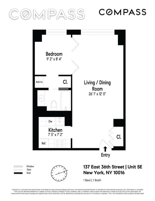 Floor plan of 137 East 36th Street #5E in Manhattan, New York, NY 10016