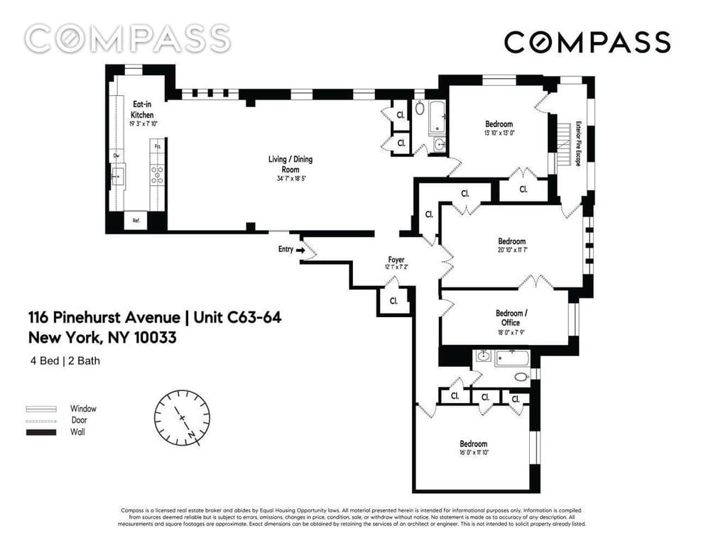 Floor plan of 116 Pinehurst Avenue #C63/64 in Manhattan, NEW YORK, NY 10033