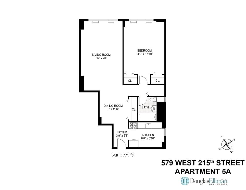 Floor plan of 579 West 215th Street #5A in Manhattan, NEW YORK, NY 10034