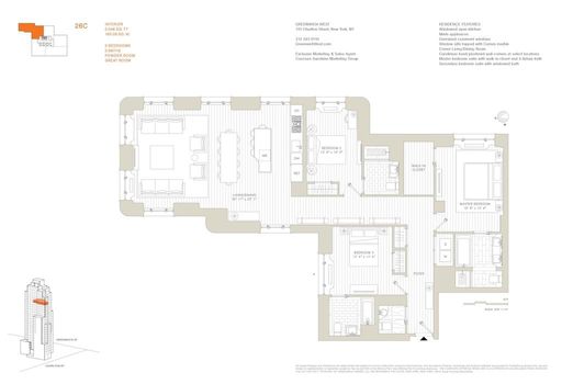 Floor plan image of 110 Charlton Street #26C in Manhattan, New York, NY, 10014