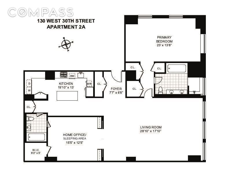 Floor plan of 130 West 30th Street #2A in Manhattan, NEW YORK, NY 10001