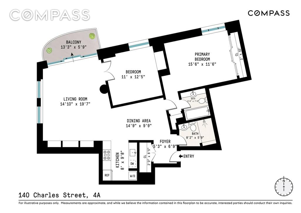 Floor plan of 140 Charles Street #4A in Manhattan, New York, NY 10014