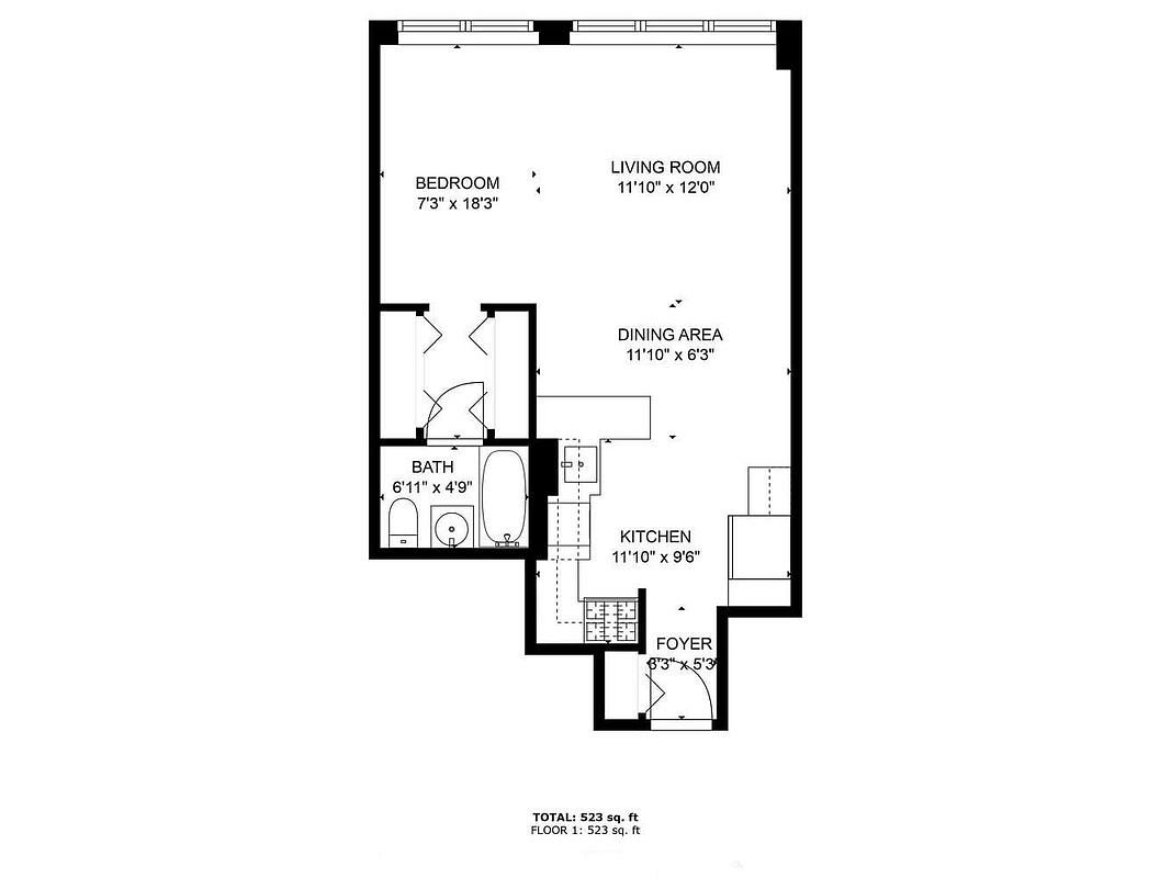 Floor plan image of 155 East 38th Street #9F in Manhattan, New York, NY, 10016