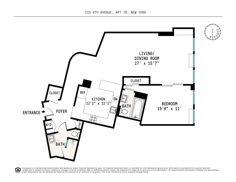Floor plan of 115 Fourth Avenue #7B in Manhattan, New York, NY 10003