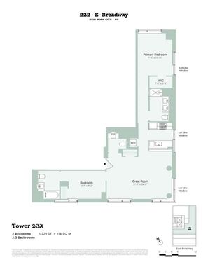 Floor plan image of 222 East Broadway #20A in Manhattan, New York, NY, 10002