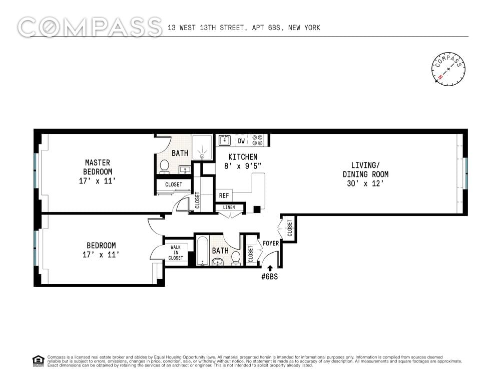Floor plan of 13 West 13th Street #6BS in Manhattan, New York, NY 10011