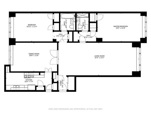 Floor plan image of 25 Sutton Place South #16K in Manhattan, New York, NY, 10022