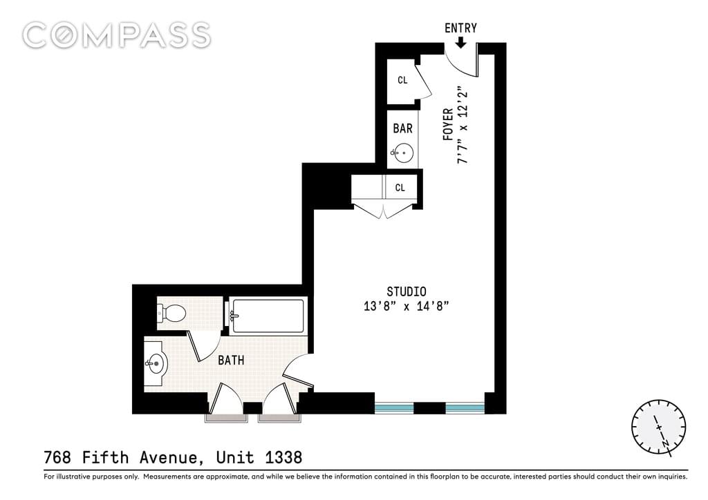 Floor plan of 1 Central Park South #1338 in Manhattan, New York, NY 10019