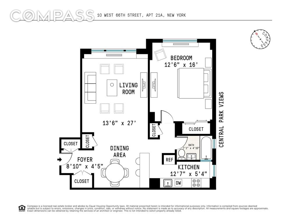 Floor plan of 10 West 66th Street #21A in Manhattan, New York, NY 10023