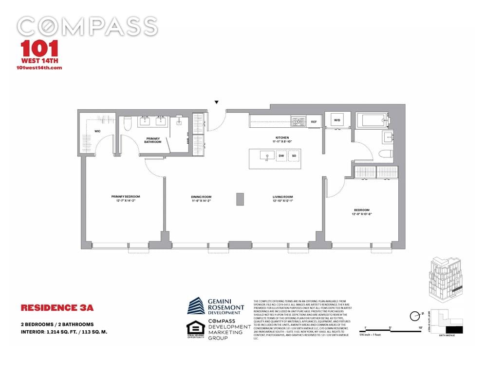 Floor plan of 101 West 14th Street #3A in Manhattan, New York, NY 10011