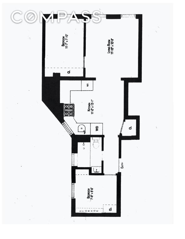 Floor plan of 131-133 Thompson Street #3C in Manhattan, New York, NY 10012