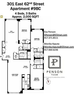 Floor plan image of 301 East 62nd Street #9BC in Manhattan, New York, NY, 10065