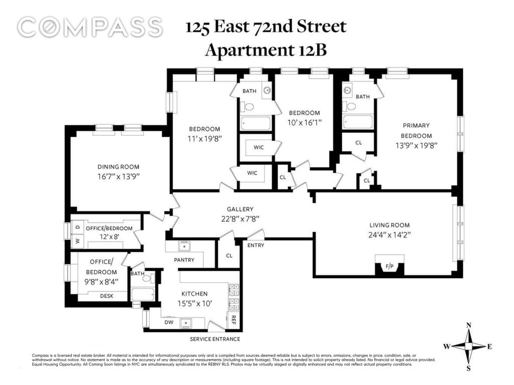 Floor plan of 125 East 72nd Street #12B in Manhattan, New York, NY 10021