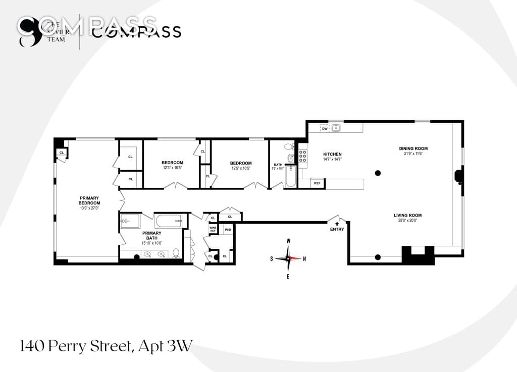 Floor plan of 140 Perry Street #3W in Manhattan, NEW YORK, NY 10014
