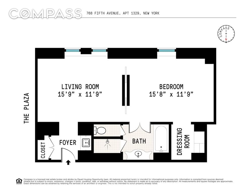 Floor plan of 1 Central Park South #1329 in Manhattan, New York, NY 10019