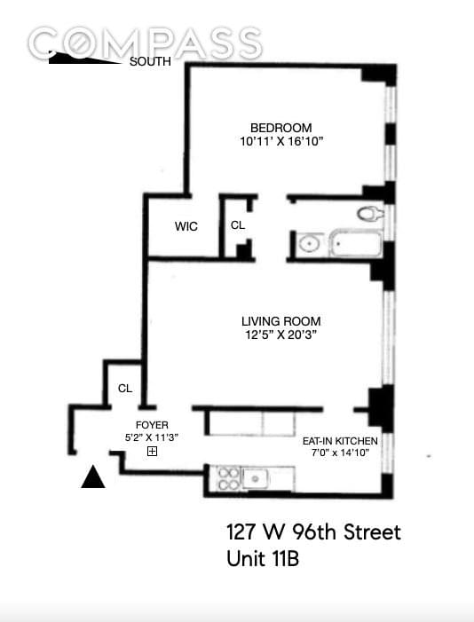 Floor plan of 127 West 96th Street #11B in Manhattan, New York, NY 10025