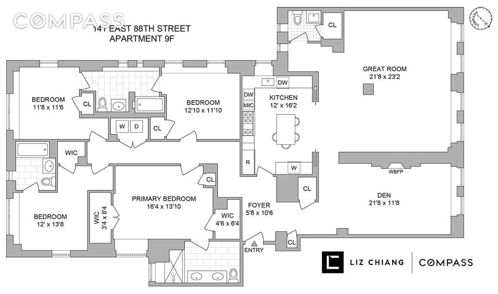 Floor plan of 141 East 88th Street #9F in Manhattan, New York, NY 10128