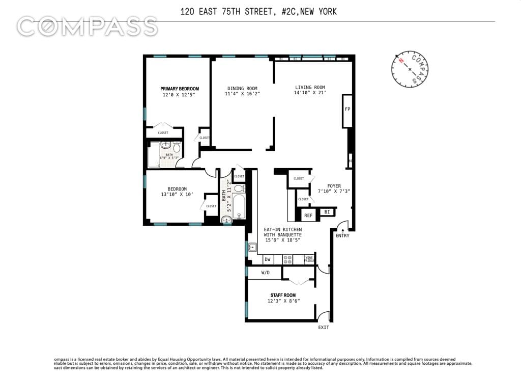 Floor plan of 120 East 75th Street #2C in Manhattan, New York, NY 10021