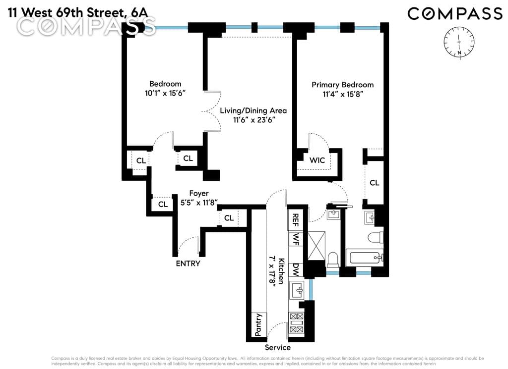 Floor plan of 11 West 69th Street #6A in Manhattan, New York, NY 10023