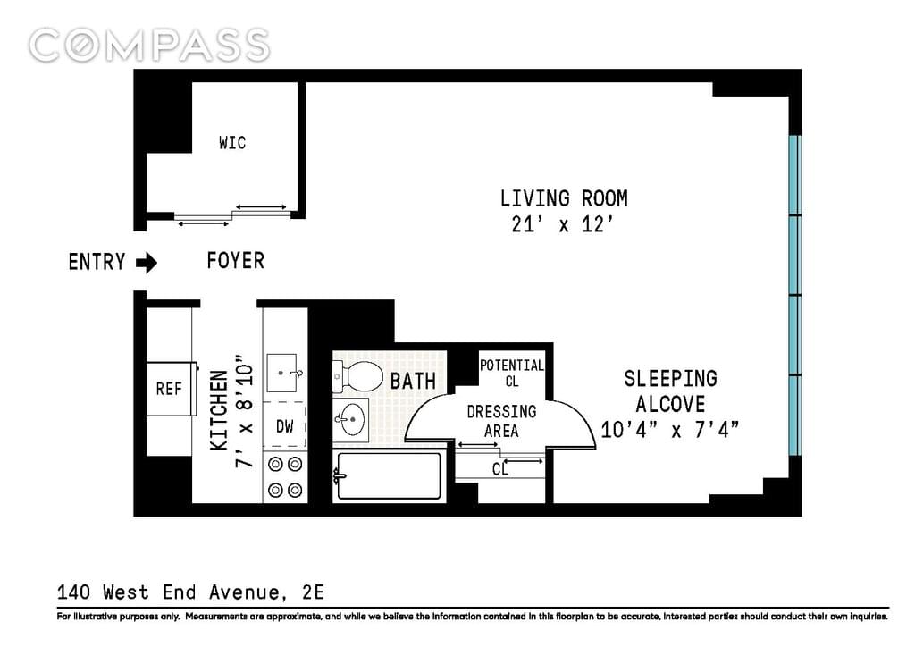 Floor plan of 140 West End Avenue #2E in Manhattan, New York, NY 10023