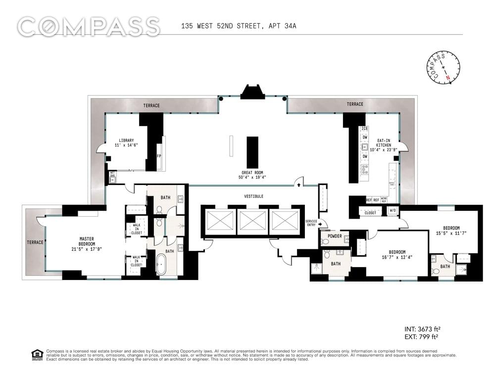 Floor plan of 135 West 52nd Street #34A/35A in Manhattan, New York, NY 10019