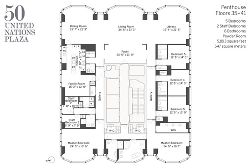 Floor plan image of 50 United Nations Plaza #PH41 in Manhattan, New York, NY, 10017