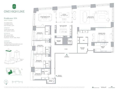 Floor plan image of 500 West 18th Street #WEST_PH35A in Manhattan, New York, NY, 10011