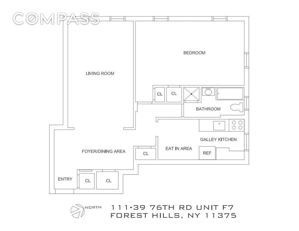 Floor plan of 111-39 76th Road #F7 in Queens, Flushing, NY 11375
