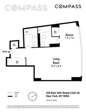 Floor plan image of 225 East 36th Street #2A in Manhattan, New York, NY, 10016