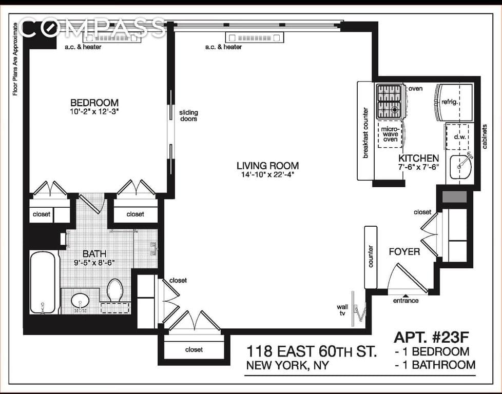 Floor plan of 118 East 60th Street #23F in Manhattan, New York, NY 10022