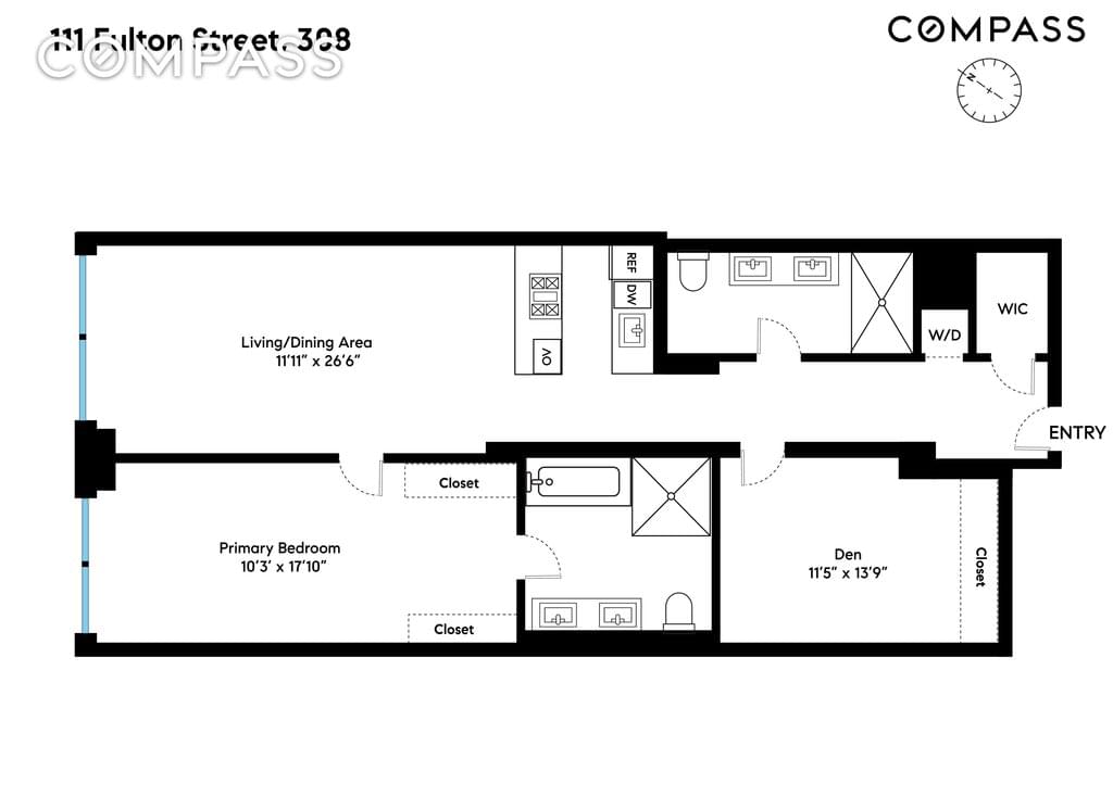 Floor plan of 111 Fulton Street #308 in Manhattan, New York, NY 10038