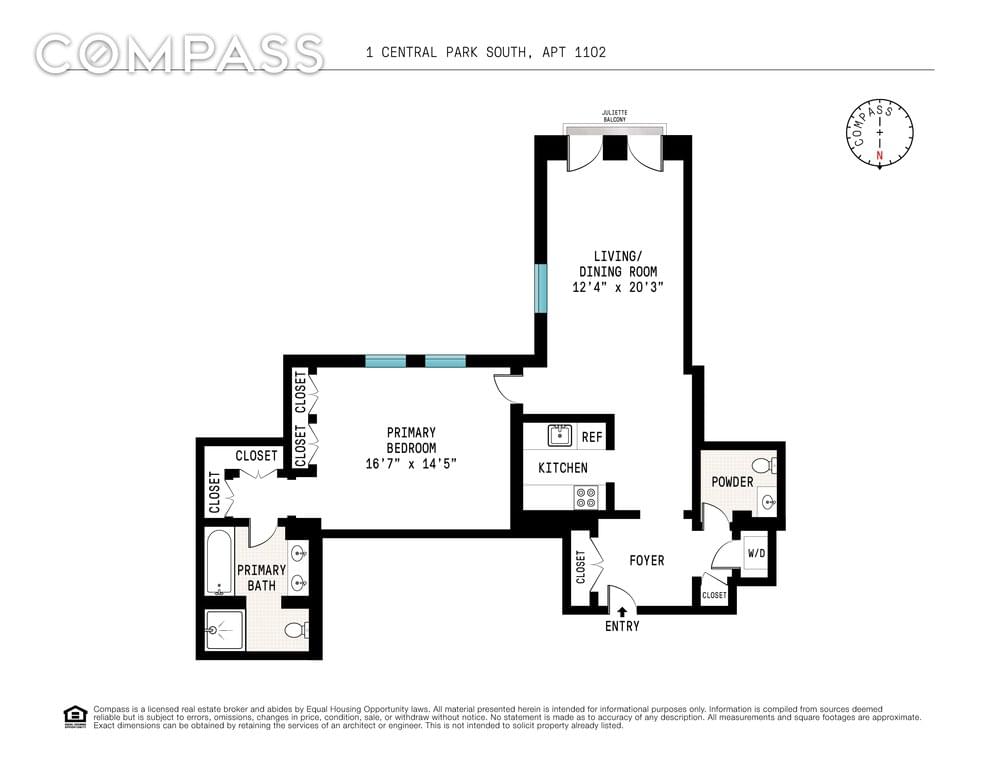 Floor plan of 1 Central Park South #1102 in Manhattan, New York, NY 10019