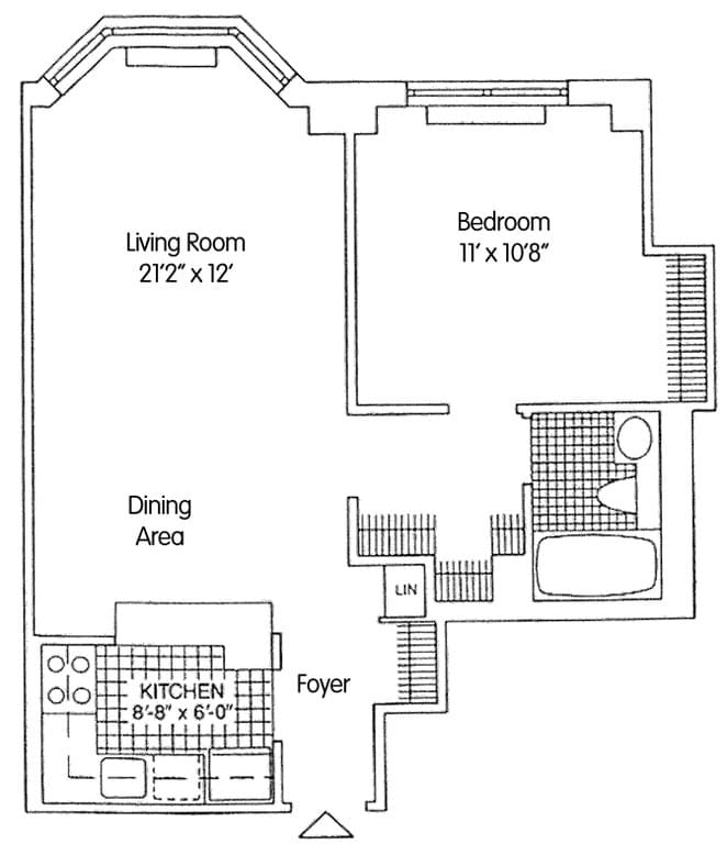 Floor plan of 200 East 90th Street #14D in Manhattan, NEW YORK, NY 10128
