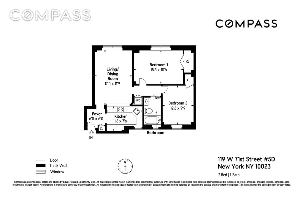 Floor plan of 119 West 71st Street #5D in Manhattan, NEW YORK, NY 10023