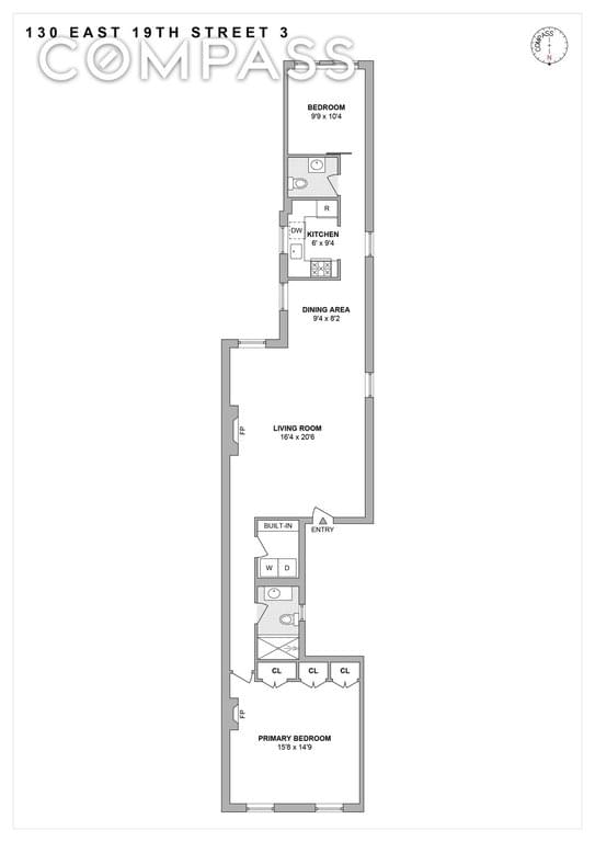 Floor plan of 130 East 19th Street #3 in Manhattan, New York, NY 10003
