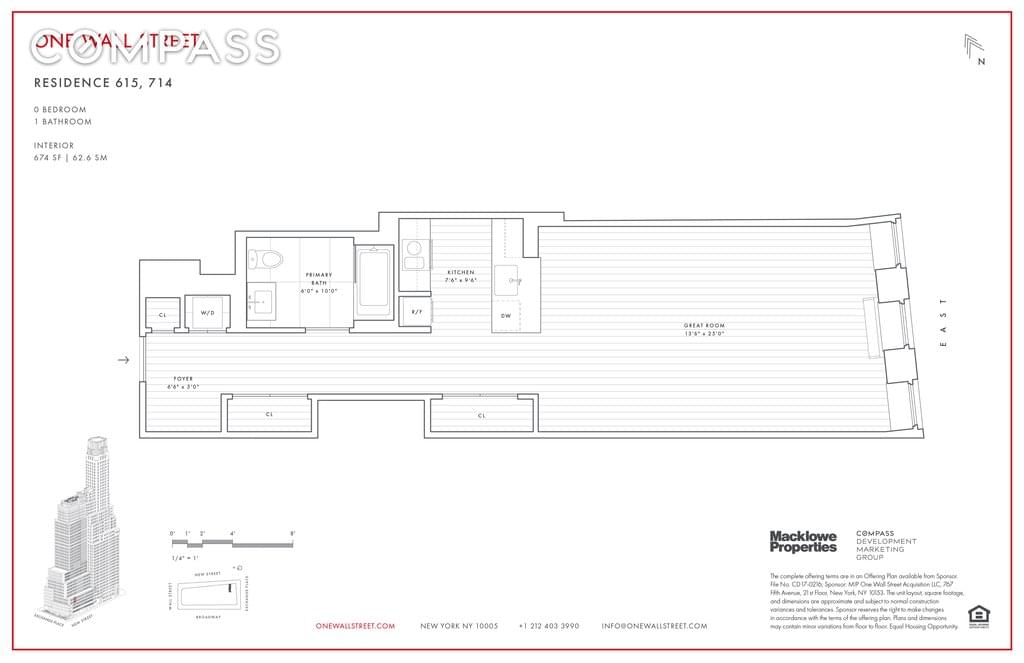 Floor plan of 1 Wall Street #714 in Manhattan, NEW YORK, NY 10005