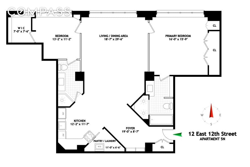 Floor plan of 12 East 12th Street #5N in Manhattan, New York, NY 10003