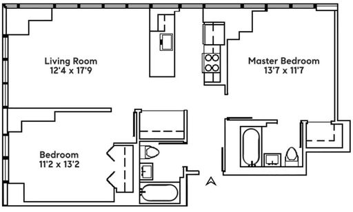 Floor plan image of 350 West 42nd Street #19L in Manhattan, NEW YORK, NY, 10036