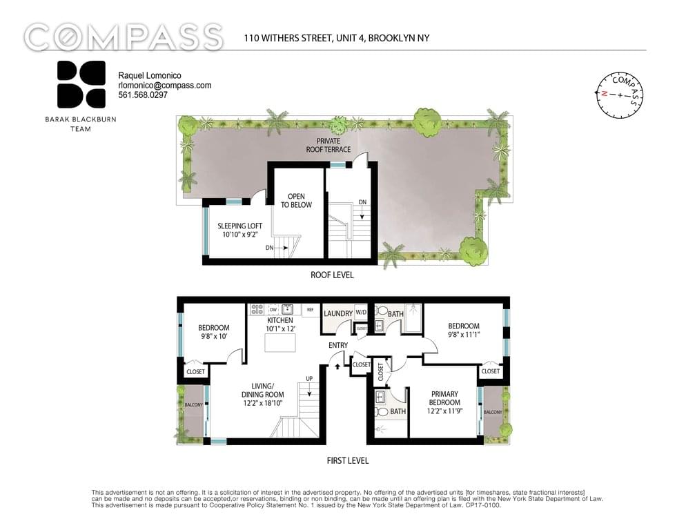 Floor plan of 110 Withers Street #PH in Brooklyn, Brooklyn, NY 11211