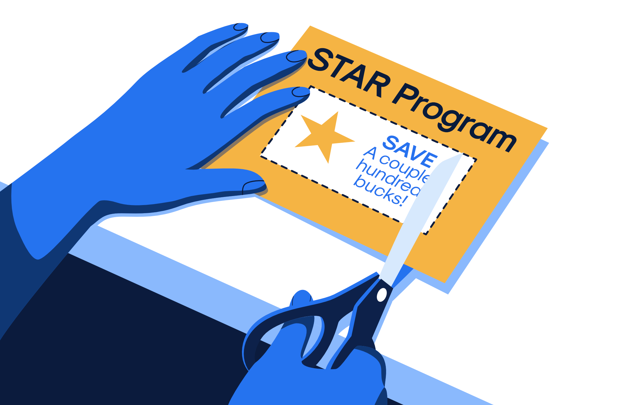 Homeowner cutting out a coupon to apply to the NYC STAR program