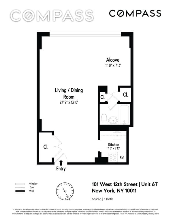 Floor plan of 101 West 12th Street #6T in Manhattan, New York, NY 10011