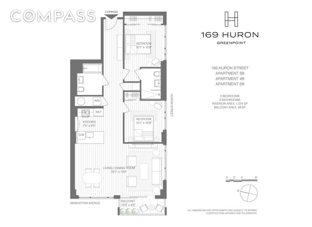 Floor plan of 169 Huron Street #5B in Brooklyn, Brooklyn, NY 11222
