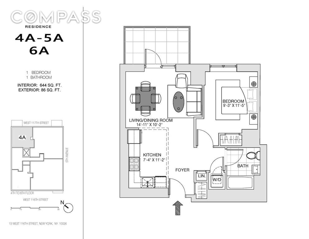 Floor plan of 13 West 116th Street #6A in Manhattan, New York, NY 10026