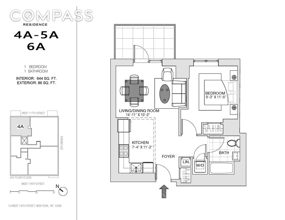 Floor plan of 13 West 116th Street #4A in Manhattan, New York, NY 10026