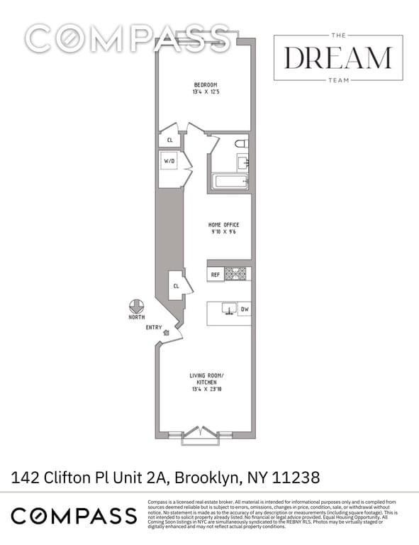 Floor plan of 142 Clifton Place #2A in Brooklyn, Brooklyn, NY 11238