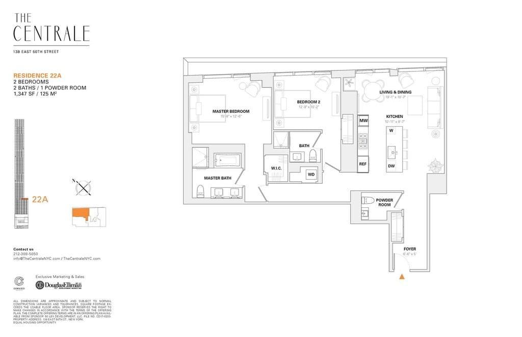 Floor plan of 138 East 50th Street #22A in Manhattan, New York, NY 10022