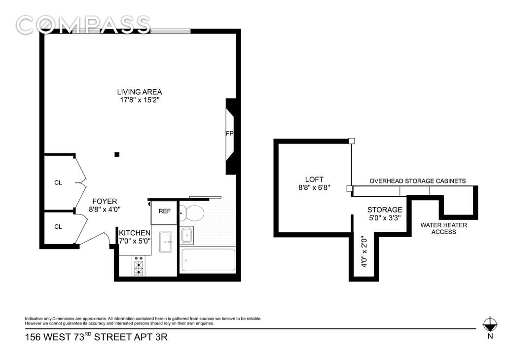 Floor plan of 156 West 73rd Street #3R in Manhattan, New York, NY 10023
