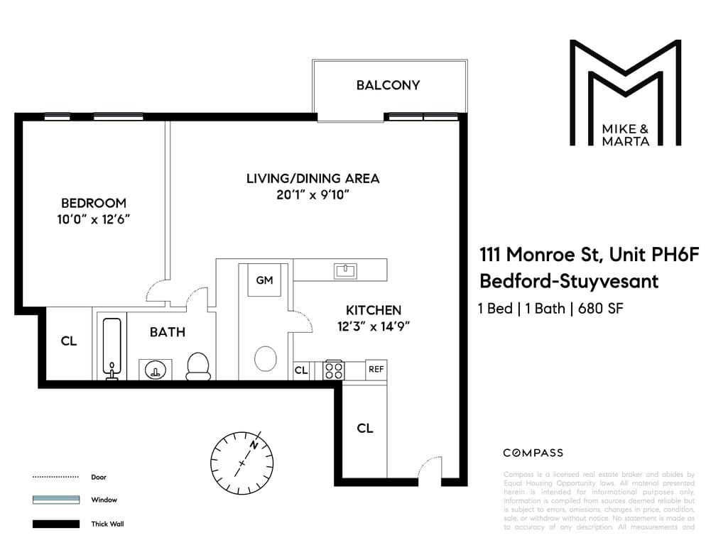 Floor plan of 111 Monroe Street #PH6F in Brooklyn, Brooklyn, NY 11216